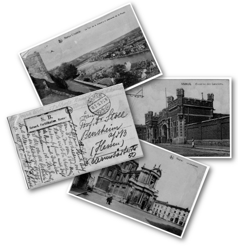 Sammlung von historischen Feldpostkarten aus dem Raum Namur, Belgien, Erster Weltkrieg von Joseph Stoll