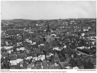 Aufnahme der Stadt Namur während des Ersten Weltkriegs, Blickrichtung Norden auf die Kirche Saint-Jean Baptiste.; NLJS_Dokumente_CV_0594; digitalisiert und zusammengestellt: Frank-Egon Stoll-Berberich, 2023.