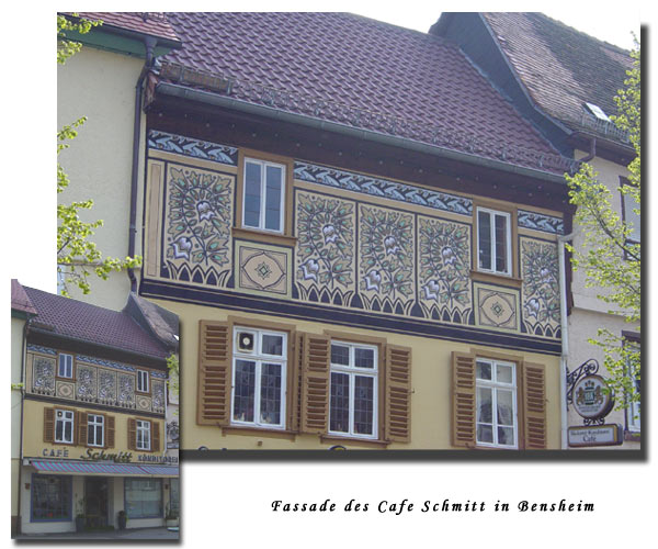 Bilder der Sgraffito-Fassade in der Hauptstraße in Bensheim