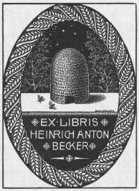 ExLibris für Heinrich Anton Becker, Größe: 80 mm x 60 mm, Text: -, keine weiteren Informationen vorhanden.