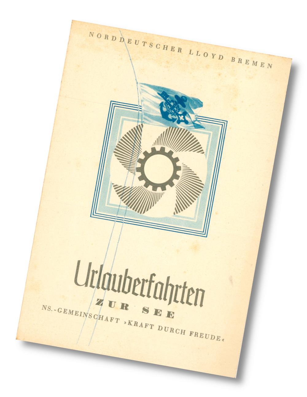 Titelseite des Tageprogramms an Bord des Kdf-Schiffs Der Deutsche, Norwegenfahrt 10. Juli 1938