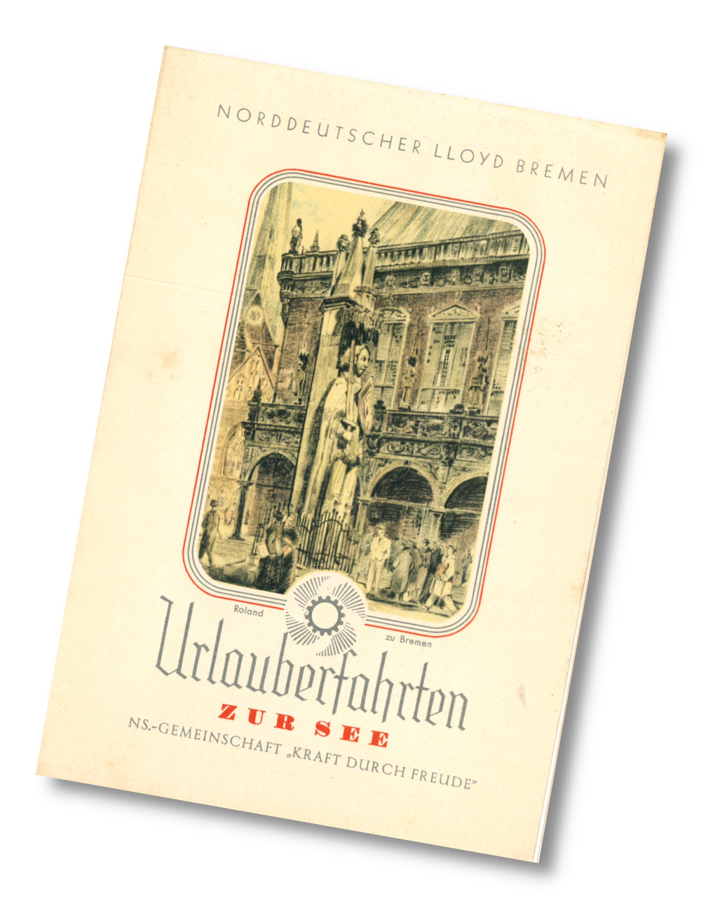 Titelseite des Tageprogramms an Bord des Kdf-Schiffs Der Deutsche, Norwegenfahrt 11. Juli 1938
