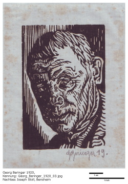 Georg Beringer, Holzschnitt, 1920, Portrait unbekannter Person