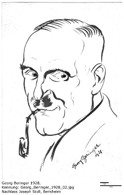 Georg Beringer, Kohlezeichnung, 1928, Portrait Joseph Stoll